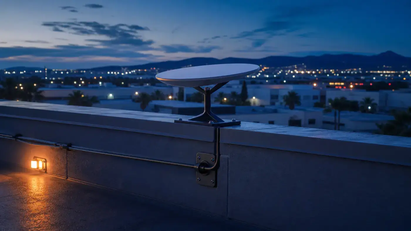 Commercial Starlink rooftop installation context